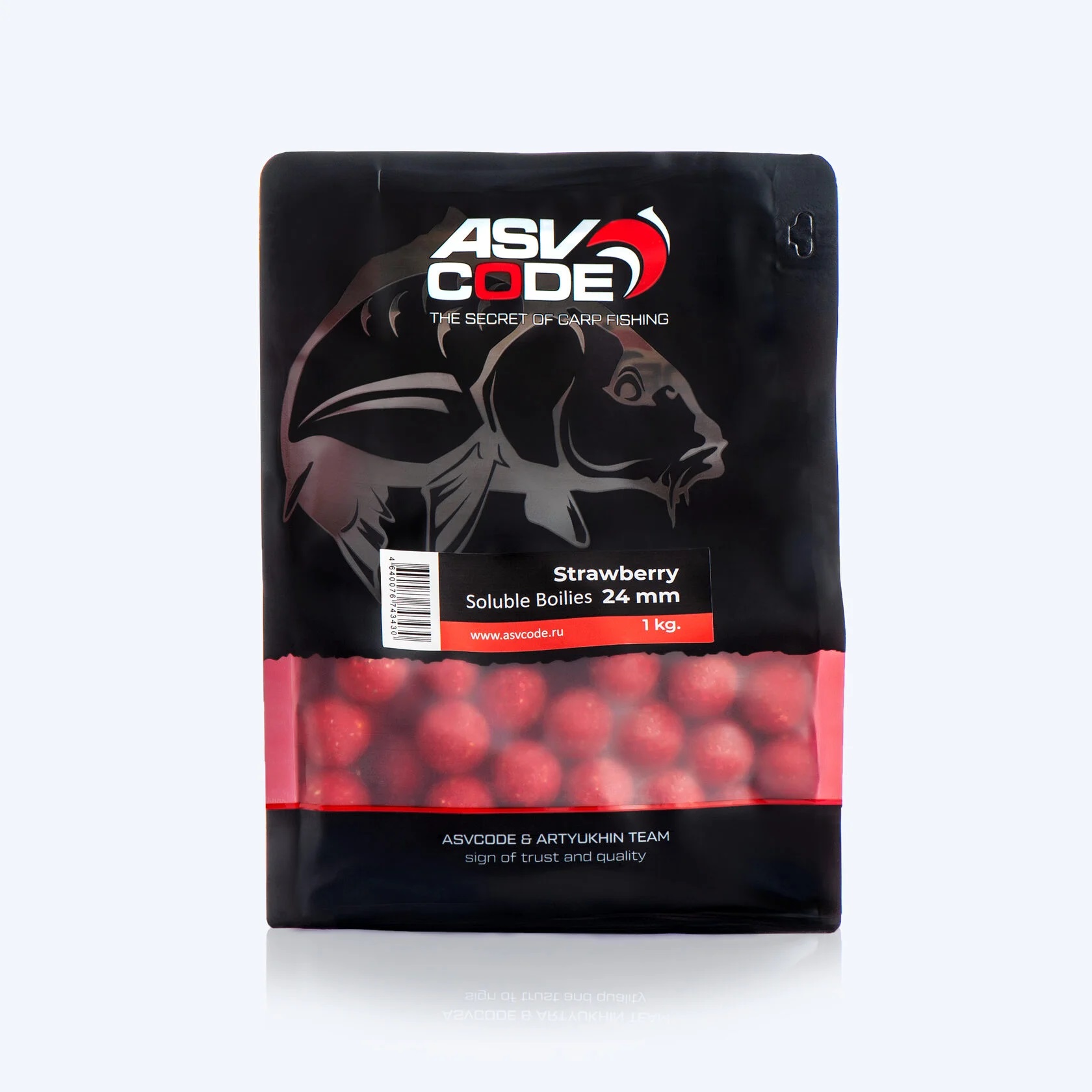 ASV-CODE Бойлы пылящие 1 кг со вкусом Клубники 24мм