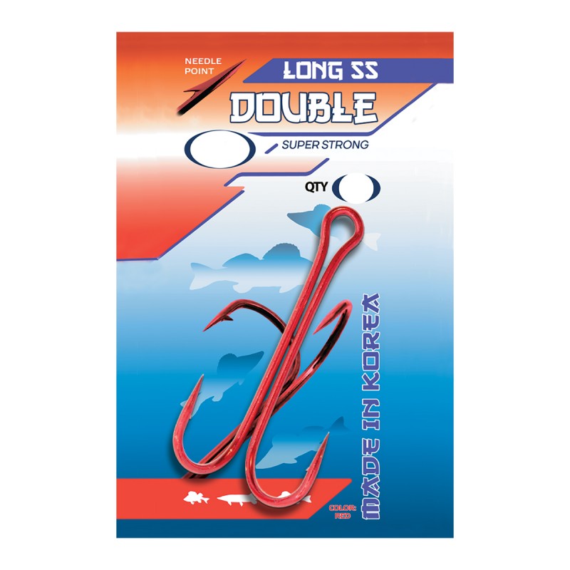 FLAGMAN Крючок двойной Double Long SS RED №1/0