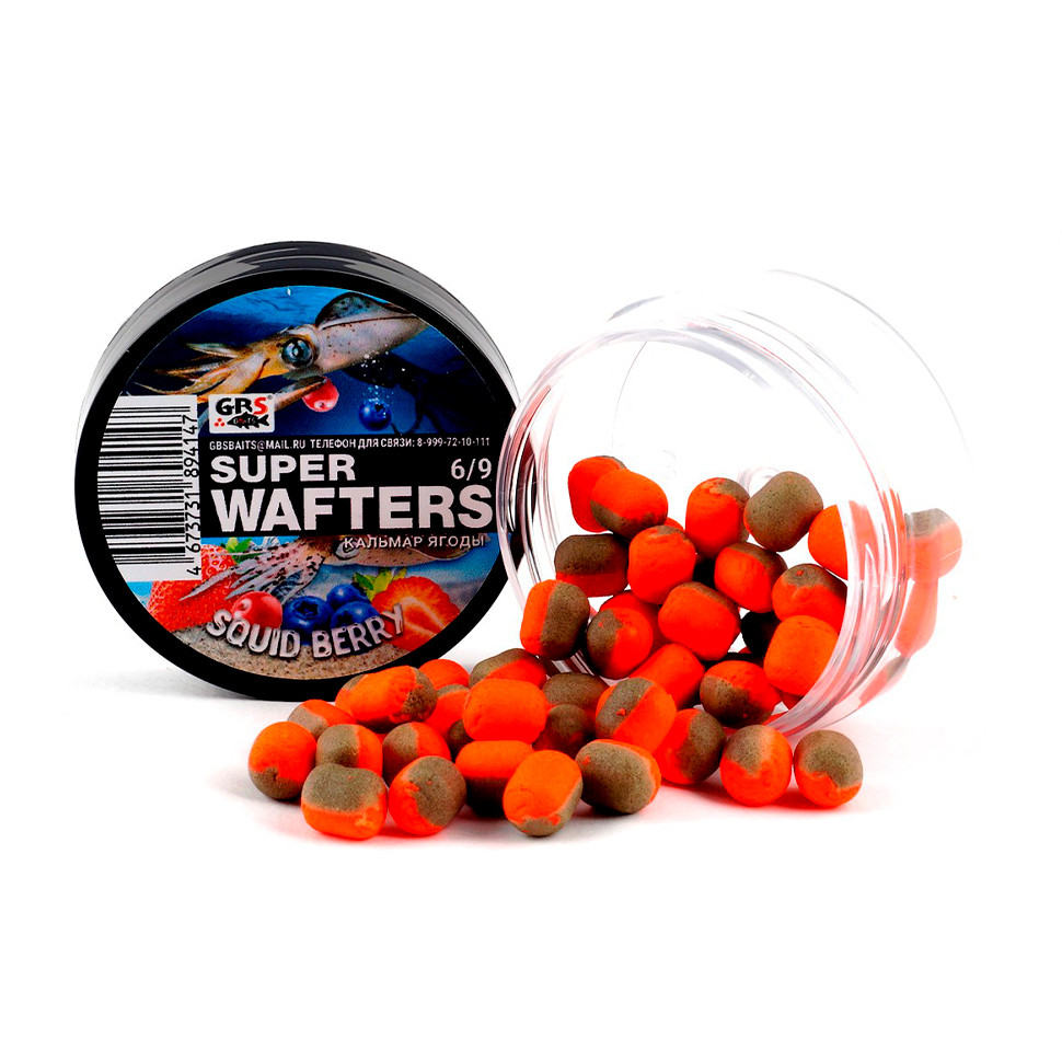 Бойлы GBS WAFTERS 6/9 Кальмар Ягоды