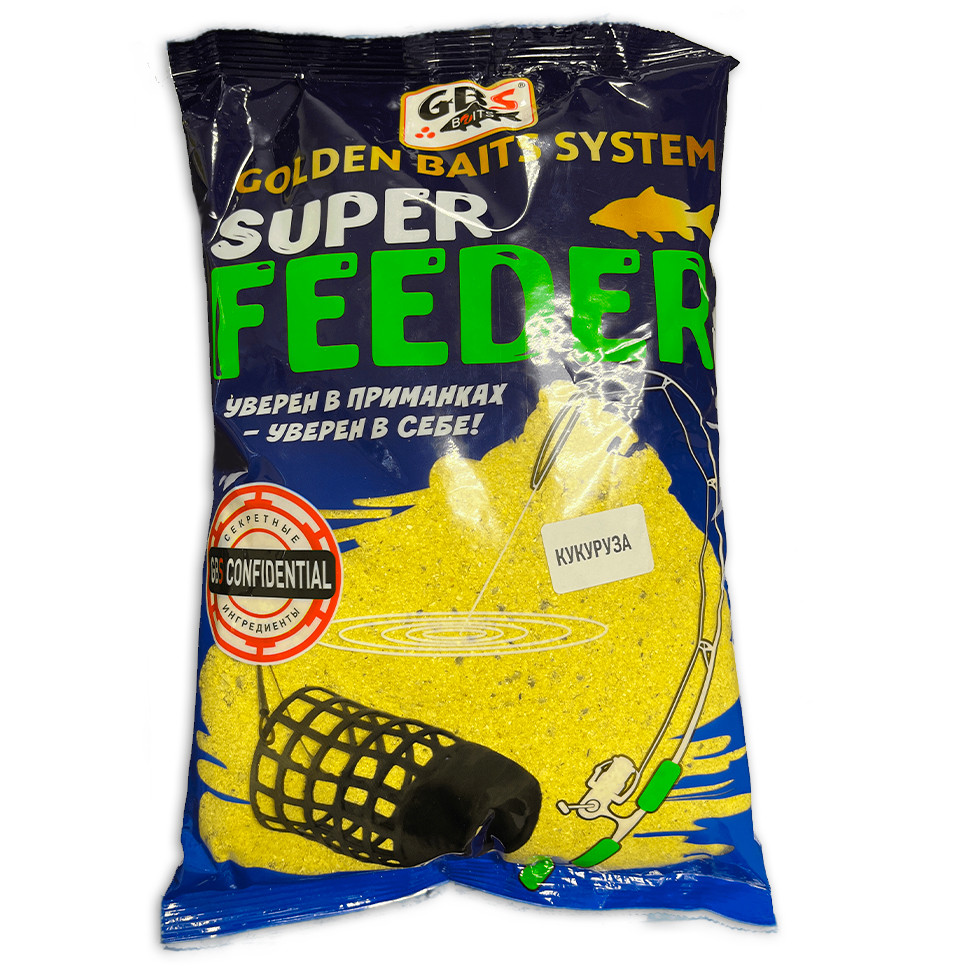 Прикормка GBS Super Feeder Кукуруза 1кг (пакет)