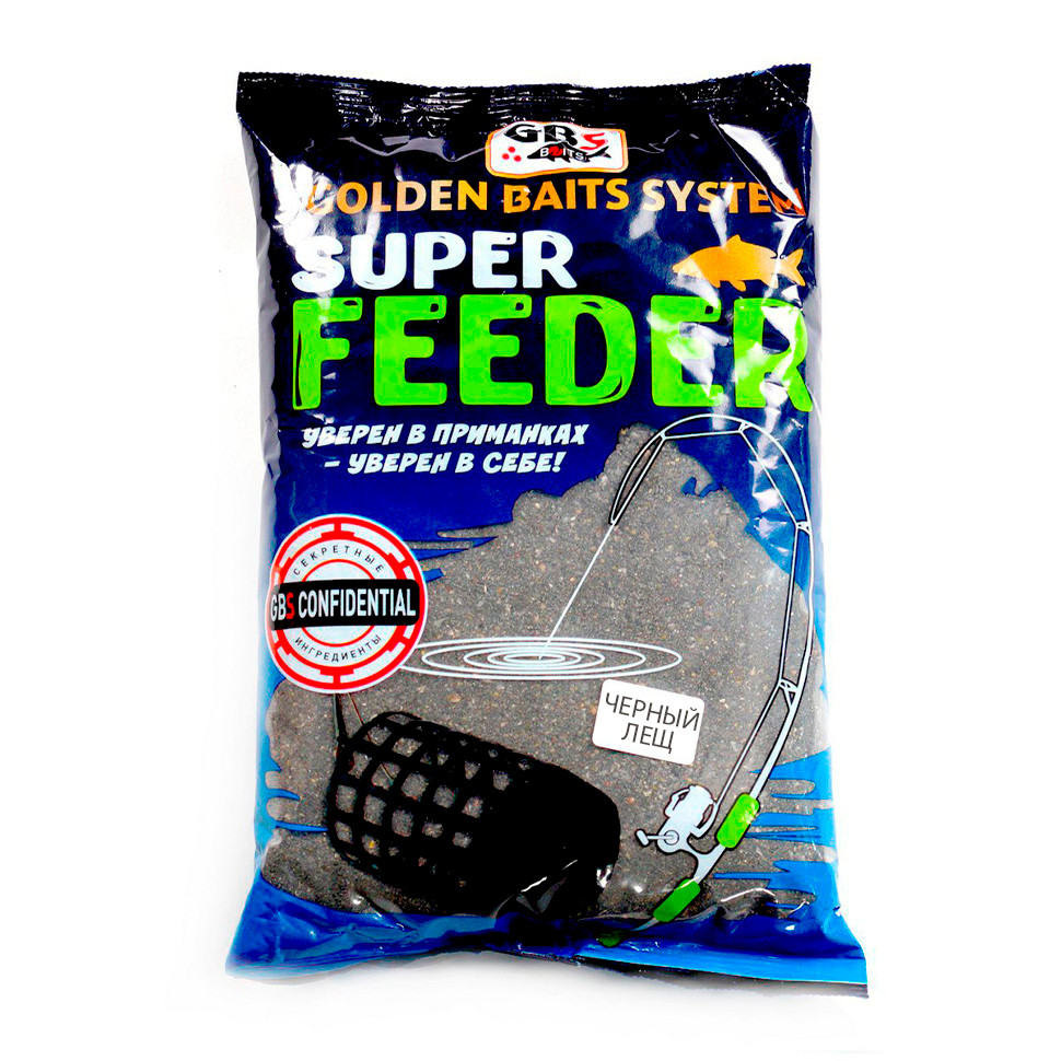 Прикормка GBS Super Feeder Чёрный лещ 1кг (пакет)