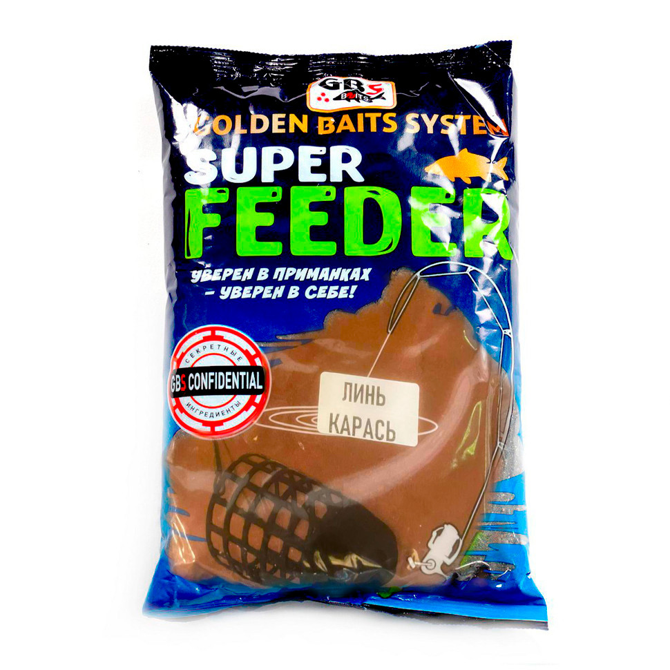 Прикормка GBS Super Feeder Линь карась 1кг (пакет)