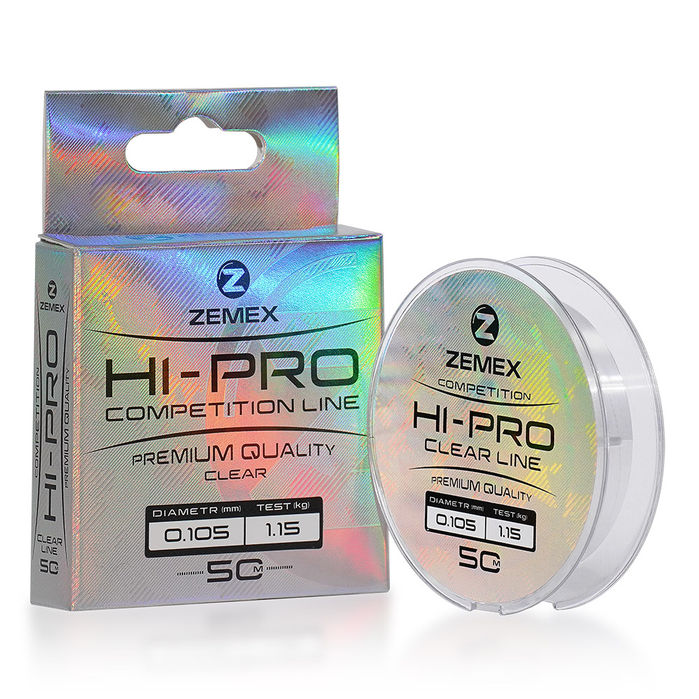 ZEMEX Монофильная леска HI-PRO COMPETTITION 50 метров, диаметр 0.105 мм