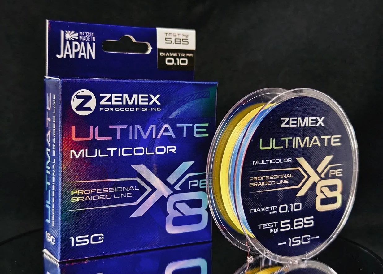 ZEMEX Плетеный шнур ULTIMATE MULTICOLOR 150 метров 0.10 мм