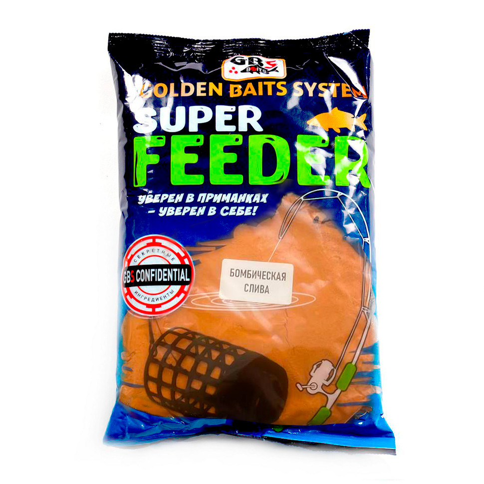 Прикормка GBS Super Feeder Бомбическая Слива 1кг (пакет)