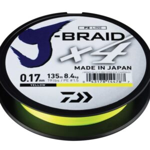 DAIWA Плетенный шнур 135 м 0.21мм x4 Braid Fluo Yellow